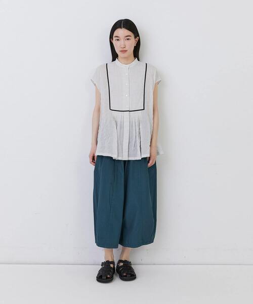 conges payes ADIEU TRISTESSE（コンジェ ペイエ アデュートリステス）の「【1月お気に入り登録ブランド内4位】コードトリミングブラウス（シャツ/ブラウス・レディース・ホワイト系その他/ブルー系その他/グレー系その他・38）」の7枚目の写真