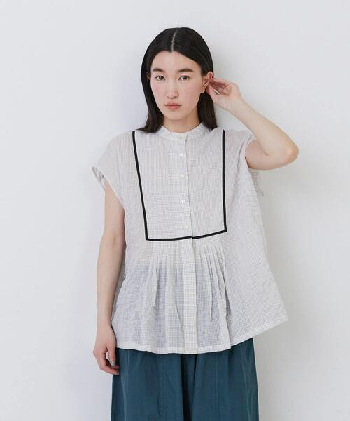 conges payes ADIEU TRISTESSE（コンジェ ペイエ アデュートリステス）の「【1月お気に入り登録ブランド内4位】コードトリミングブラウス（シャツ/ブラウス・レディース・ホワイト系その他/ブルー系その他/グレー系その他・38）」の10枚目の写真