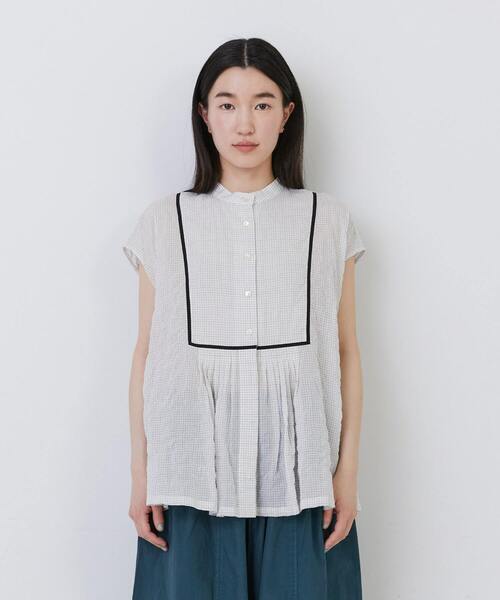 conges payes ADIEU TRISTESSE（コンジェ ペイエ アデュートリステス）の「【1月お気に入り登録ブランド内4位】コードトリミングブラウス（シャツ/ブラウス・レディース・ホワイト系その他/ブルー系その他/グレー系その他・38）」の11枚目の写真