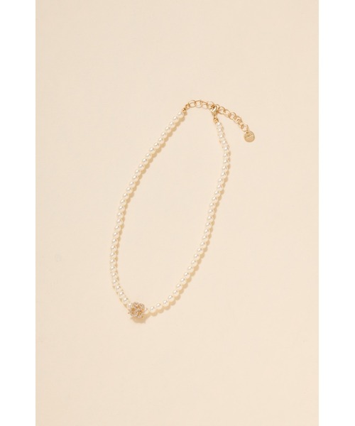 SNIDEL（スナイデル）の「ストーンモチーフネックレス（ネックレス・レディース・シルバー/ゴールド/アイボリー・FREE）」の4枚目の写真