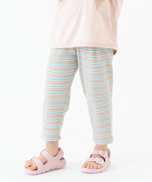 and D. petit main（アンドディープティマイン）の「【365D.】防汚ボーダーリブ7分レギンス（レギンス/スパッツ・キッズ・ブラック/レモンイエロー/グレー/グリーン/ピンク・130cm/90cm/100cm/110cm/120cm/140cm）」の4枚目の写真