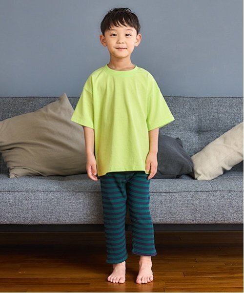 and D. petit main（アンドディープティマイン）の「【365D.】防汚ボーダーリブ7分レギンス（レギンス/スパッツ・キッズ・ブラック/レモンイエロー/グレー/グリーン/ピンク・130cm/90cm/100cm/110cm/120cm/140cm）」の14枚目の写真