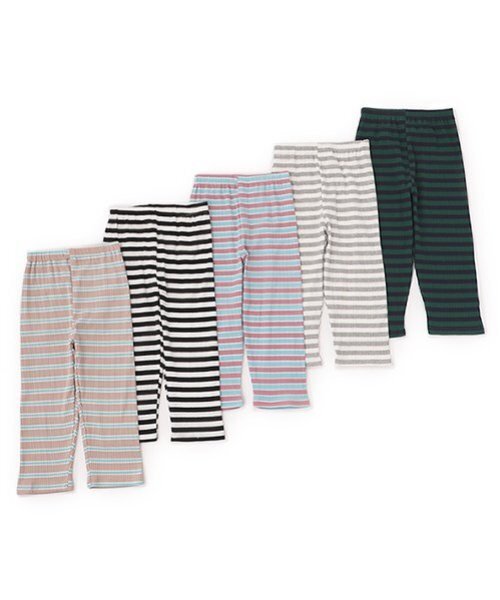 and D. petit main（アンドディープティマイン）の「【365D.】防汚ボーダーリブ7分レギンス（レギンス/スパッツ・キッズ・ブラック/レモンイエロー/グレー/グリーン/ピンク・130cm/90cm/100cm/110cm/120cm/140cm）」の6枚目の写真