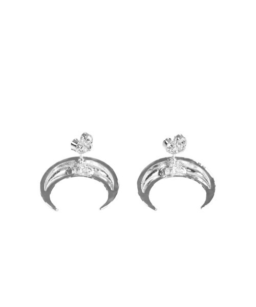 【MARINE SERRE】海外限定品 MOON STUDS スタッドピアス Swarovski Crystal Moon Stud • Marine Serre