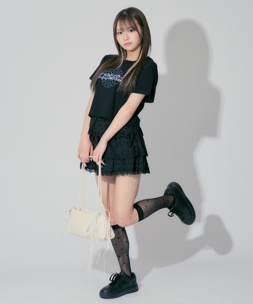 ALLuRing ChaRm(アリュリングチャーム)の「Ribbon Lace Square Bag / リボンレーススクエアバッグ(ショルダーバッグ・レディース・ホワイト/ブラック/ピンク・FREE)」の9枚目の写真