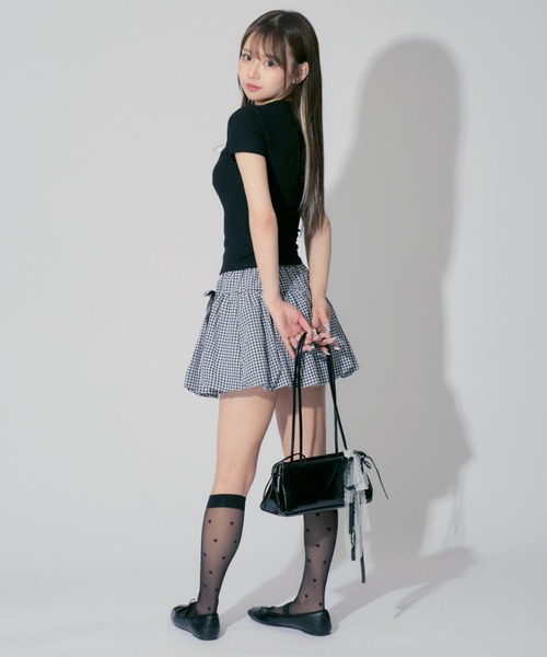 ALLuRing ChaRm(アリュリングチャーム)の「Ribbon Lace Square Bag / リボンレーススクエアバッグ(ショルダーバッグ・レディース・ホワイト/ブラック/ピンク・FREE)」の14枚目の写真