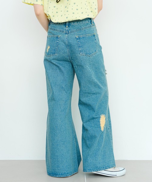 H.ESNTLS◆フレア ダメージ デニム パンツ 送料関税込 es-btm106-2.jpg