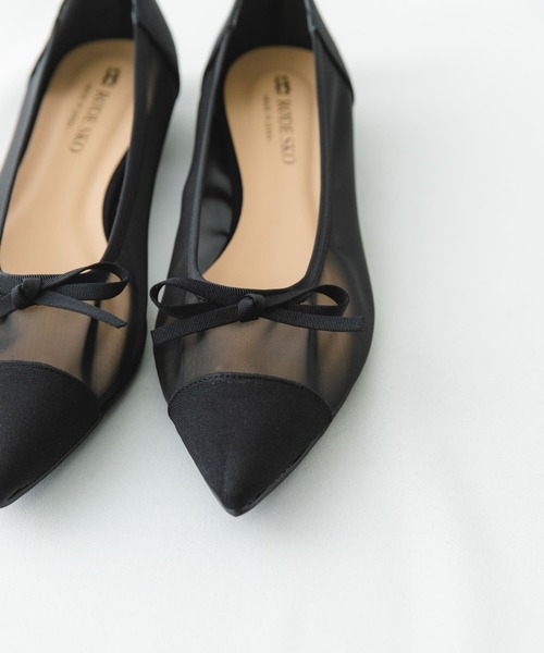 RODE SKO（ロデスコ）の「『MADE IN JAPAN』ポインテッドシアーフラットシューズ（バレエシューズ・レディース・ブラック/ベージュ・36/37/38）」の3枚目の写真