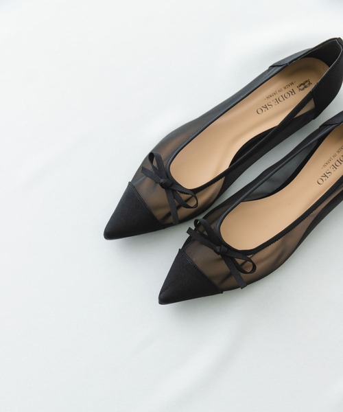 RODE SKO（ロデスコ）の「『MADE IN JAPAN』ポインテッドシアーフラットシューズ（バレエシューズ・レディース・ブラック/ベージュ・36/37/38）」の4枚目の写真