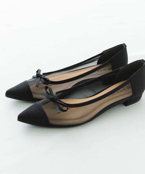 RODE SKO（ロデスコ）の「『MADE IN JAPAN』ポインテッドシアーフラットシューズ（バレエシューズ・レディース・ブラック/ベージュ・36/37/38）」の6枚目の写真