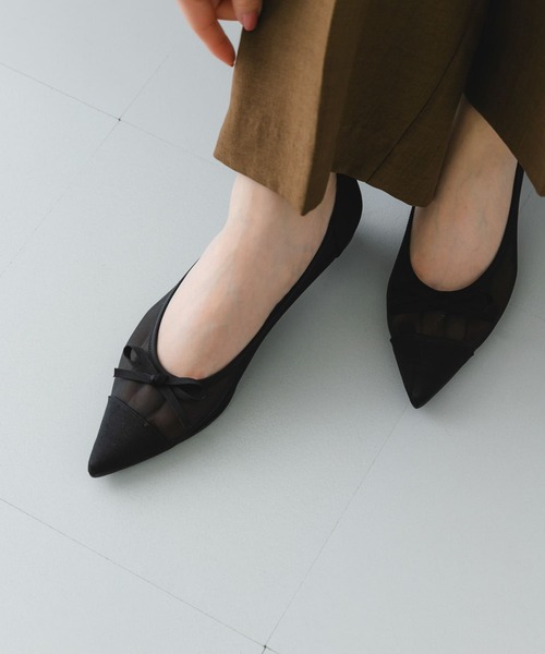RODE SKO（ロデスコ）の「『MADE IN JAPAN』ポインテッドシアーフラットシューズ（バレエシューズ・レディース・ブラック/ベージュ・36/37/38）」の7枚目の写真