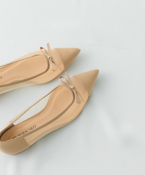 RODE SKO（ロデスコ）の「『MADE IN JAPAN』ポインテッドシアーフラットシューズ（バレエシューズ・レディース・ブラック/ベージュ・36/37/38）」の14枚目の写真