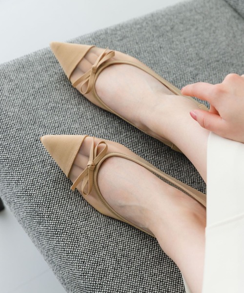 RODE SKO（ロデスコ）の「『MADE IN JAPAN』ポインテッドシアーフラットシューズ（バレエシューズ・レディース・ブラック/ベージュ・36/37/38）」の21枚目の写真