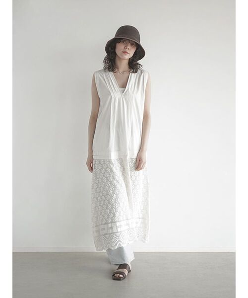 FIKA.(フィーカ)の「Lace switched sleeveless onepiece(ワンピース・レディース・アイボリー/ブラック・MEDIUM)」の4枚目の写真