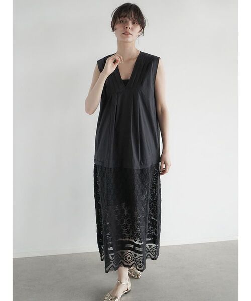 FIKA.(フィーカ)の「Lace switched sleeveless onepiece(ワンピース・レディース・アイボリー/ブラック・MEDIUM)」の13枚目の写真