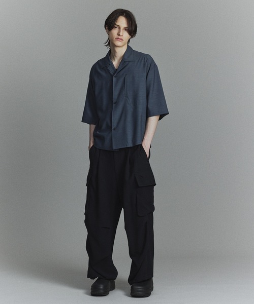 PUBLIC TOKYO(パブリックトウキョウ)の「〈セットアップ対応〉ファインイージーウールオープンカラーシャツ(シャツ/ブラウス・メンズ・ダークグレー/ブルー/チェック・1/2)」の7枚目の写真