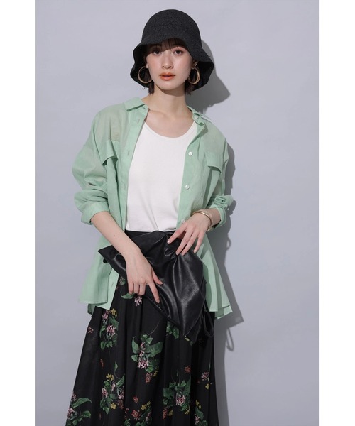 【新品】完売⭐︎ アルページュストーリー　 2WAYシアーリネンシャツ　キャメル Arpege story アルページュストーリー 2WAY シアーリネンシャツ