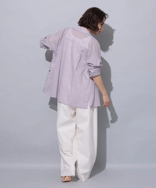 【新品タグ付き】アルページュストーリー　2WAYシアーリネンシャツ　薄紫 2WAY シアーリネンシャツ（シャツ/ブラウス）｜Arpege story