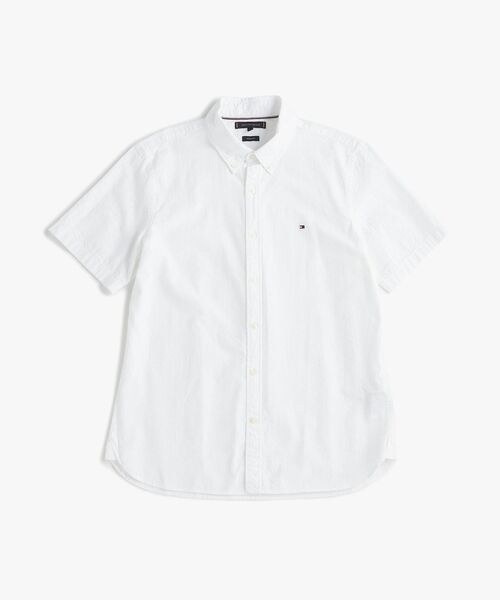 TOMMY HILFIGER(トミーヒルフィガー)の「シアサッカーソリッドレギュラーフィットショートスリーブシャツ(シャツ/ブラウス・メンズ・ホワイト/ライトブルー/ネイビー・X-LARGE/SMALL/MEDIUM/LARGE)」の13枚目の写真