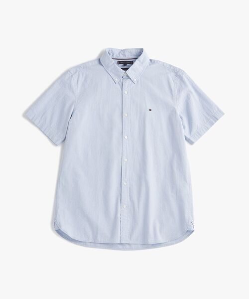 TOMMY HILFIGER(トミーヒルフィガー)の「シアサッカーソリッドレギュラーフィットショートスリーブシャツ(シャツ/ブラウス・メンズ・ホワイト/ライトブルー/ネイビー・X-LARGE/SMALL/MEDIUM/LARGE)」の11枚目の写真