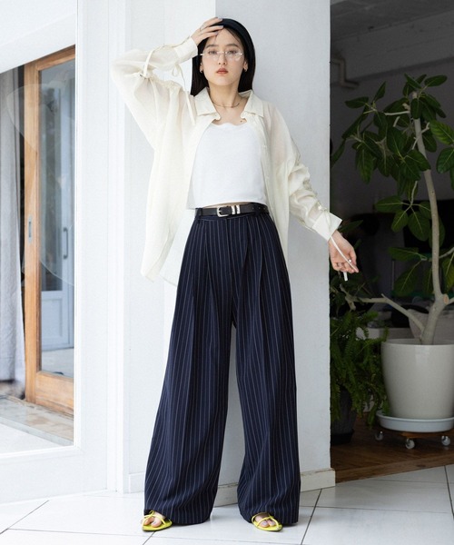 RAGEBLUE（レイジブルー）の「袖シャーリングBIGシアーシャツ（シャツ/ブラウス・レディース・ホワイト/ブラック/ライトピンク/レッド・FREE）」の10枚目の写真