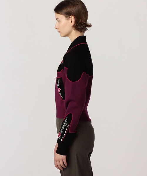 Molly Goddard（モリー ゴダード）の「Molly Goddard NATASHA JUMPER ジャカードニット（ニット/セーター・レディース・レッド・S）」の8枚目の写真