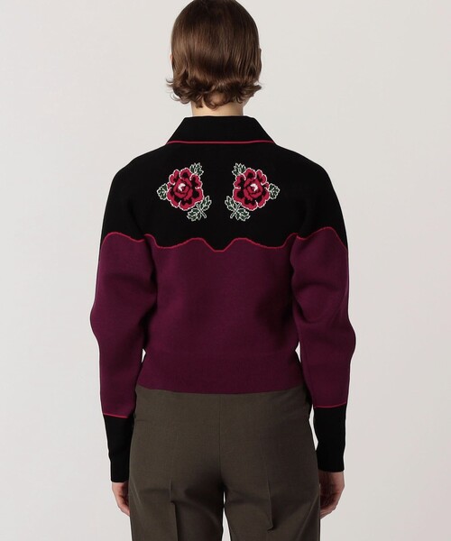 Molly Goddard（モリー ゴダード）の「Molly Goddard NATASHA JUMPER ジャカードニット（ニット/セーター・レディース・レッド・S）」の7枚目の写真