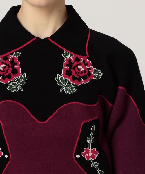 Molly Goddard（モリー ゴダード）の「Molly Goddard NATASHA JUMPER ジャカードニット（ニット/セーター・レディース・レッド・S）」の6枚目の写真