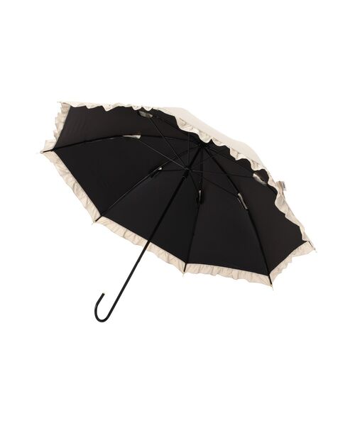 Francfranc(フランフラン)の「【遮光率・UVカット率100%生地使用】クラシックフリル 長傘 50cm ベージュ 日傘 雨傘 晴雨兼用(長傘・レディース・ベージュ・FREE)」の3枚目の写真