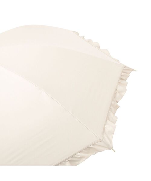 Francfranc(フランフラン)の「【遮光率・UVカット率100%生地使用】クラシックフリル 長傘 50cm ベージュ 日傘 雨傘 晴雨兼用(長傘・レディース・ベージュ・FREE)」の4枚目の写真