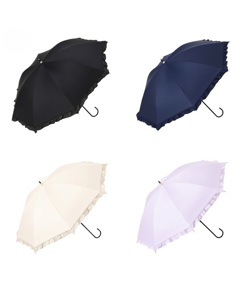 Francfranc(フランフラン)の「【遮光率・UVカット率100%生地使用】クラシックフリル 長傘 50cm ベージュ 日傘 雨傘 晴雨兼用(長傘・レディース・ベージュ・FREE)」の9枚目の写真
