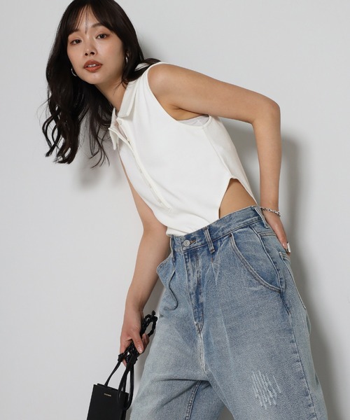セール】【動画あり】polo knit sleeveless body suit / ポロ