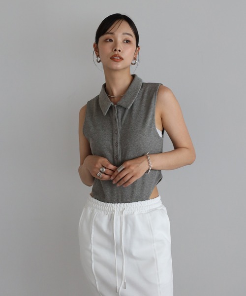 ポロニットボディスーツ ポロニットボディスーツ / Polo Knit Bodysuit（ポロシャツ