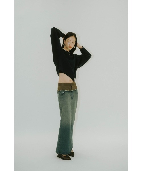 Knuth Marf(クヌースマーフ)の「docking maxi denim skirt(スカート・レディース・ブラック/その他・MEDIUM/SMALL/X-SMALL)」の5枚目の写真