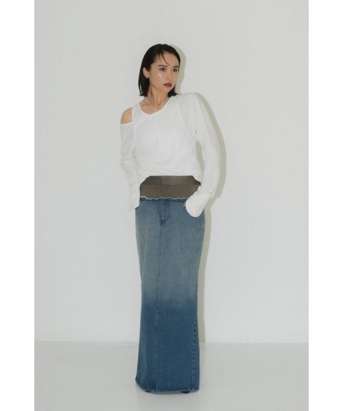Knuth Marf(クヌースマーフ)の「docking maxi denim skirt(スカート・レディース・ブラック/その他・MEDIUM/SMALL/X-SMALL)」の6枚目の写真