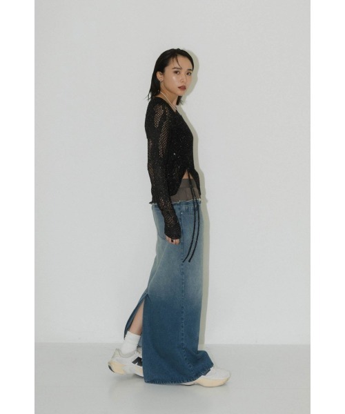 Knuth Marf(クヌースマーフ)の「docking maxi denim skirt(スカート・レディース・ブラック/その他・MEDIUM/SMALL/X-SMALL)」の9枚目の写真