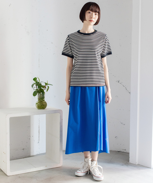 POU DOU DOU(プードゥドゥ)の「ハニカムボーダーTシャツ(Tシャツ/カットソー・レディース・ブラック/グリーン/ブラウン・M)」の16枚目の写真