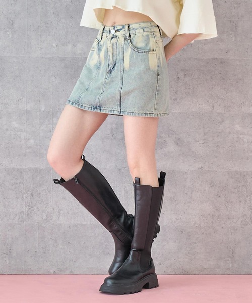 ANAP(アナップ)の「ウォッシュ 加工 デニム ミニ スカート(スカート・レディース・ブルー・S/M)」の14枚目の写真