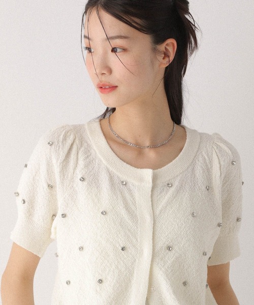 Heather（ヘザー）の「ビジューニット（半袖） 114139（ニット
