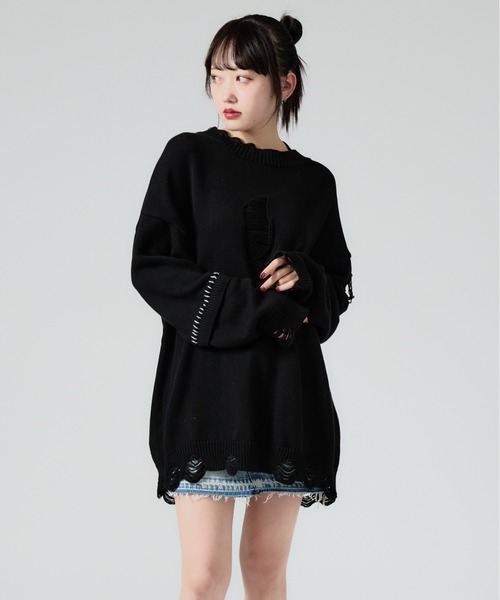 訳あり　RTA アールティーエー　ダメージ　ニット Damage Processing Stich Knit/ダメージニット（ニット/セーター