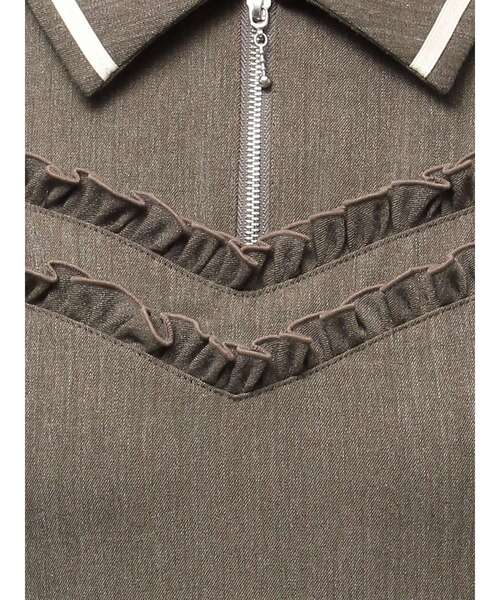 dazzlin（ダズリン）の「フチフリルレイヤードワンピース（ワンピース・レディース・アイボリー/インディゴブルー/ブラウン・SMALL/MEDIUM）」の11枚目の写真