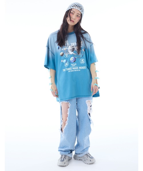 Little sunny bite（リトルサニーバイト）の「cosmic big tee（Tシャツ/カットソー・レディース・ブルー/ブラック/ピンク・SMALL/MEDIUM）」の11枚目の写真