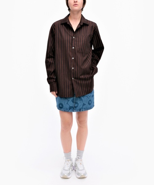 marimekko（マリメッコ）の「【kioski】 Jokapoika / cotton shirt（シャツ/ブラウス・レディース・パープル/ブラック・SMALL/X-SMALL/MEDIUM/LARGE）」の2枚目の写真
