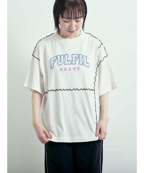 SM2（エスエムツー）の「ピグメント加工メロー切替ロゴプリントTシャツ（Tシャツ/カットソー・レディース・チャコールグレー/イエロー/グリーン/オフホワイト・F）」の12枚目の写真