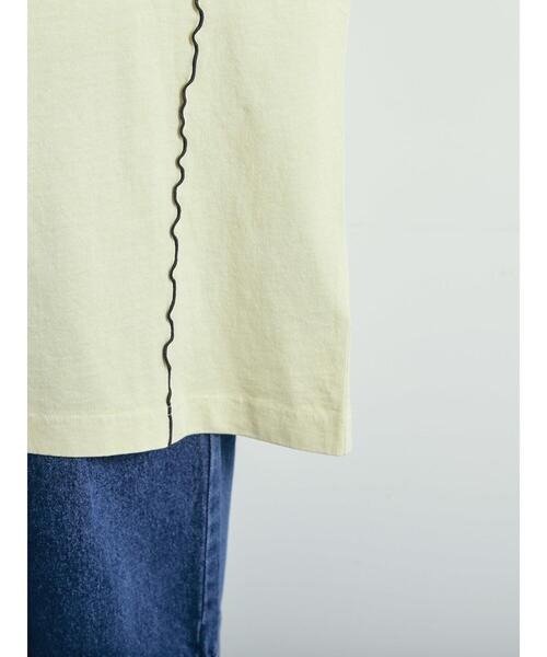 SM2（エスエムツー）の「ピグメント加工メロー切替ロゴプリントTシャツ（Tシャツ/カットソー・レディース・チャコールグレー/イエロー/グリーン/オフホワイト・F）」の7枚目の写真