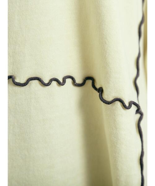 SM2（エスエムツー）の「ピグメント加工メロー切替ロゴプリントTシャツ（Tシャツ/カットソー・レディース・チャコールグレー/イエロー/グリーン/オフホワイト・F）」の5枚目の写真