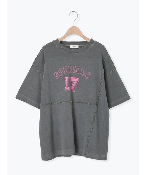 SM2（エスエムツー）の「ピグメント加工メロー切替ロゴプリントTシャツ（Tシャツ/カットソー・レディース・チャコールグレー/イエロー/グリーン/オフホワイト・F）」の15枚目の写真