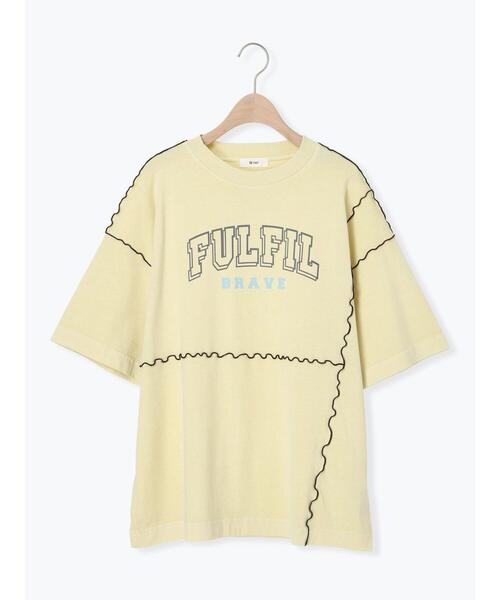 SM2（エスエムツー）の「ピグメント加工メロー切替ロゴプリントTシャツ（Tシャツ/カットソー・レディース・チャコールグレー/イエロー/グリーン/オフホワイト・F）」の21枚目の写真