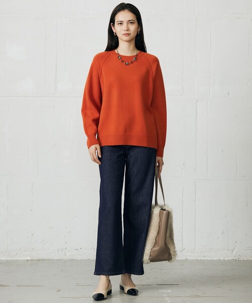 自由区(ジユウク)の「ウスカルデニムワイドストレート パンツ(デニムパンツ・レディース・ネイビー系/ダルブルー系/ダルブルー系9/アイボリー・32)」の7枚目の写真