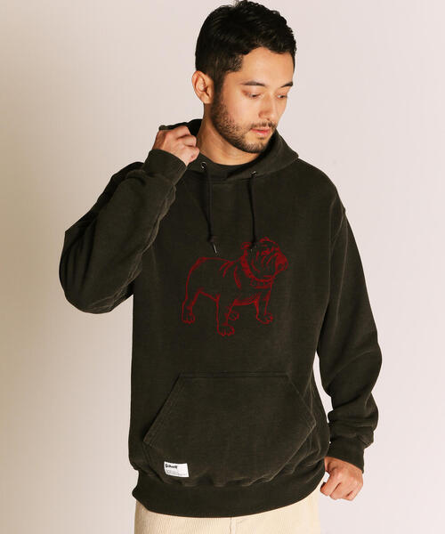 セール】Schott/ショット/FLOCKY BULLDOG HOODED SWEAT/フロッキー